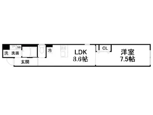 アイリス清水五条【4階】の間取り