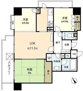 城南通りパークマンション【2階】の間取り