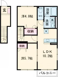 ローレンスI【2階】の間取り