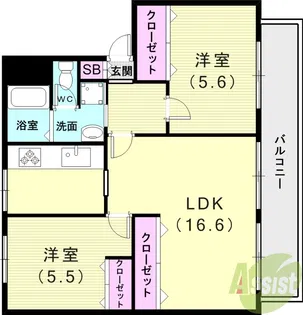 コーポつつじが丘【4階】の間取り