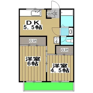 ウエストヒルズ桂【1階】の間取り