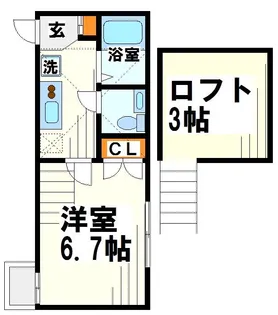 キャッスルつつじヶ丘【1階】の間取り