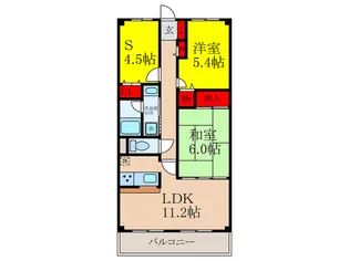 ソレアード江坂【2階】の間取り