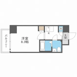 レジュールアッシュ難波MINAMI-III【6階】の間取り