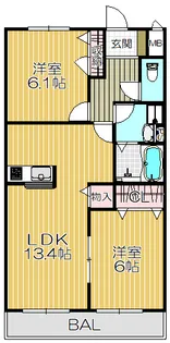 へーベルマンション大久保II【2階】の間取り