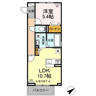 シャンブル【2階】の間取り