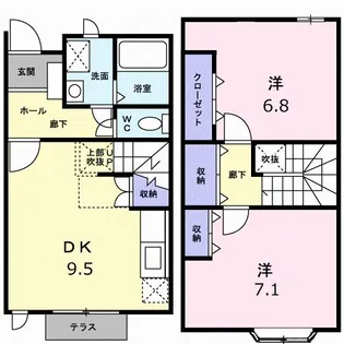 メゾンパルテール B【1階】の間取り