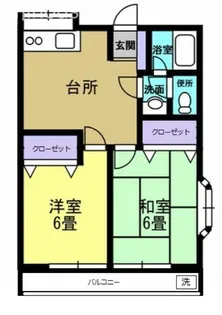 ヴィラ・ハピネス【1階】の間取り