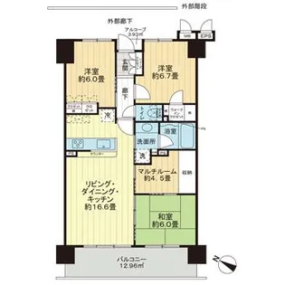 サーパス丸堀【8階】の間取り