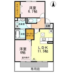 リバーベル【1階】の間取り
