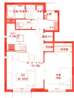 ジュネス和田山U【1階】の間取り