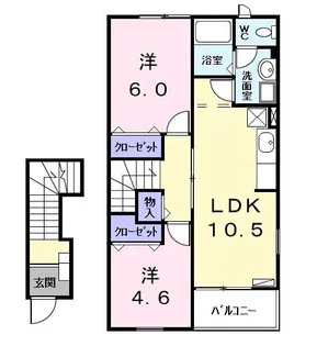 レジデンス弥II【2階】の間取り