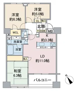 アトラス・シアンズ東戸塚【3階】の間取り