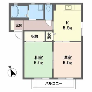 バリュージュ佐野 B棟【1階】の間取り