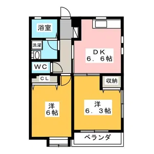 関町ユキハイツ【2階】の間取り