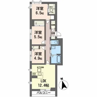ファミーユ仙台郡山【1階】の間取り