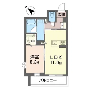 カルムヴェール【1階】の間取り