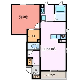 シャーメゾン江口【1階】の間取り