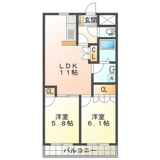 グランメール【1階】の間取り