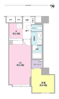 ヴィラ伝馬町【6階】の間取り