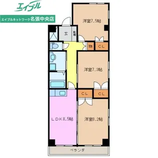 フレアグレイス【2階】の間取り
