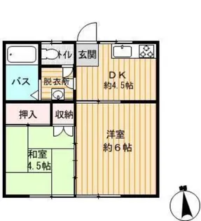 貝アパート【2階】の間取り