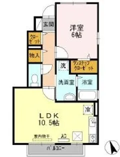 岡山県倉敷市老松町3【アパート】の間取り