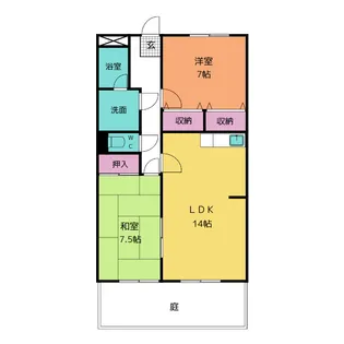 カーサ住吉【1階】の間取り
