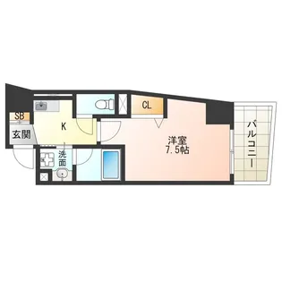 ル・プルミエ・シャピトゥル福島【3階】の間取り