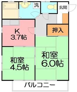 神奈川県秦野市若松町【アパート】の間取り
