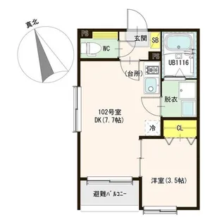愛知県名古屋市中川区長良町2【アパート】の間取り