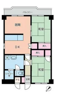 レジデンスイシハン【4階】の間取り