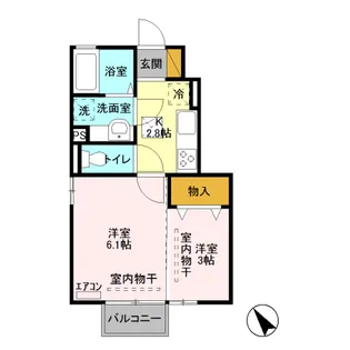 D-ROOM ヴェールクレール B105【1階】の間取り