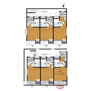 ハイツ久が原【1階】の間取り