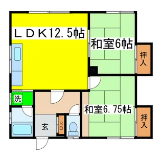 カネ山ハイツB(光和)【2階】の間取り