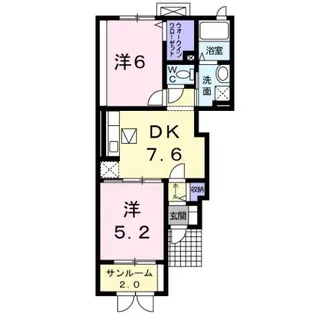 秋田県大仙市飯田字家ノ前【アパート】の間取り