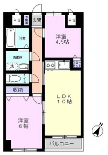 2LDKの間取り画像