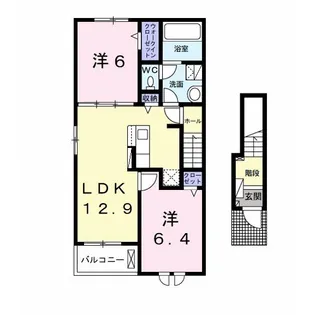 ヴィラアンソレイユI【2階】の間取り