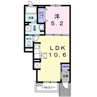 ミドル・クレメント【1階】の間取り