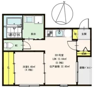 大阪府大阪市旭区清水4【アパート】の間取り