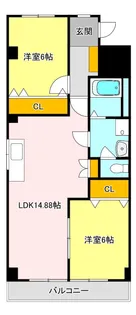 あさひレジデンス三番館【5階】の間取り