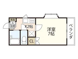 レジデンス上安【3階】の間取り