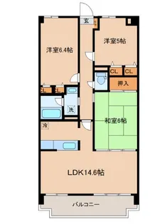 フォンティーヌ・スガワラ【1階】の間取り