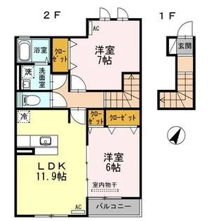 パセオプラシード成田C【2階】の間取り