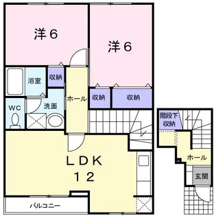 広島県福山市田尻町【アパート】の間取り