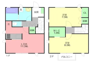 神奈川県茅ヶ崎市柳島海岸【一戸建】の間取り