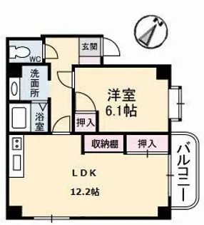 アメニティ庚午【4階】の間取り
