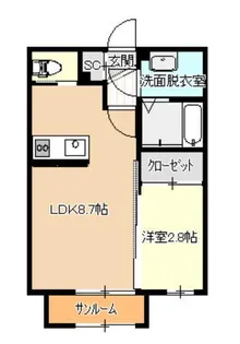 メゾン・フルール【1階】の間取り