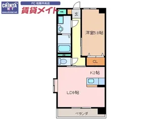 シャンティーク【8階】の間取り
