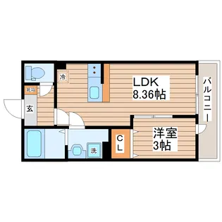フォリアビレッジ長町南A【3階】の間取り